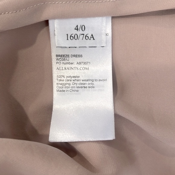 All Saints Satin Breeze Dress in Rose - Picture 6 of 6